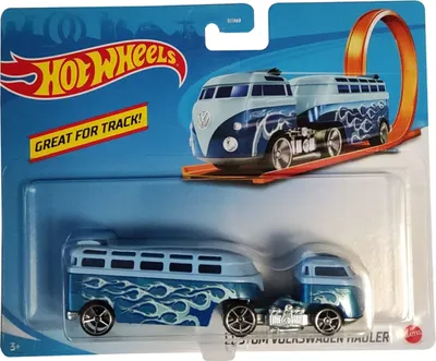 Image de Camionnette Hot Wheels - Great for Track Volkswagen Hauler, Camion bleu, Camion, Voiture jouet, Edition collector, Mattel CGJ45