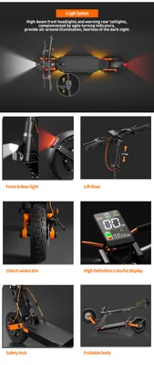 Productafbeelding van Elektrische scooter - S5-Z - Voor volwassenen - Opvouwbaar - 48V - Maximale snelheid 25 km/u - Actieradius 40-60 km - Banden van 25,4 cm