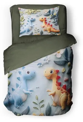 Obrázok produktu pre Detská prikrývka - Motív: Veselé dinosaury - 140x200/220 cm