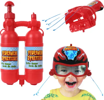 Produktbild von Kinder Feuerwehr Spielzeug Set Spritzpistole Wasserpistole Tankrucksack Spritze