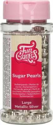 Produktbild von FunCakes Zuckerperlen 8mm -Metallic Silber- 80g