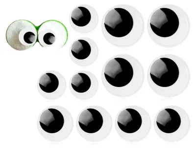 Produktbild von 12 Stück Selbstklebende Wackelaugen, Runde Wiggle Googly Augen in verschiedenen Größen