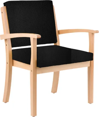 Produktbild von Stuhl für Schwergewichtige mit Armlehnen bis 250kg Alexander XXL Adipositas Schwerlaststuhl Kunstleder Soft Schwarz