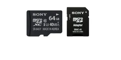 Produktbild von Sony microSDXC, 64GB, 64 GB, MicroSDXC, Klasse 10, UHS-I, 40 MB/s, Schwarz