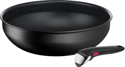 Produktbild von Tefal L39793, Wok-/Bratpfanne, Schwarz, Aluminium, Titan, Thermo-Punkt, Abnehmbar