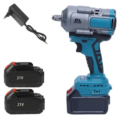 Produktbild von Akku Schlagschrauber - 1,27 cm Vierkantantrieb - 3000 Nm Drehmoment - bürstenloser Motor - stufenlose Geschwindigkeit - Set mit 2x 18–21V Akkus