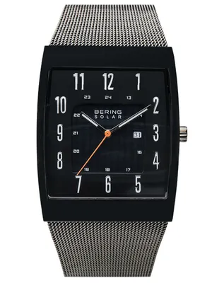 Immagine prodotto di Bering Orologio da uomo Orologio da polso solare ultra sottile 16433-377 Cinturino in maglia