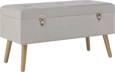 Produktbild von Bank mit Staufach aus Samt 80 x 42 x 34 cm Grau