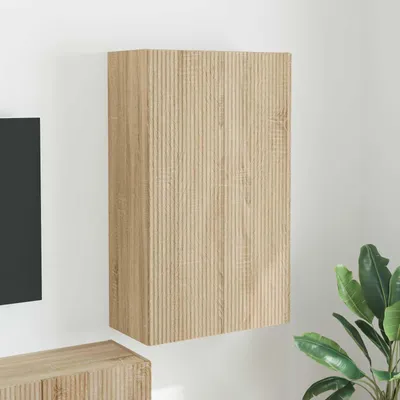Obrázek produktu pro Maison Exclusive – Nástěnná televizní skříňka, rozměry 59,5 x 31 x 100 cm, materiál: dřevotříska, Imitace: sonomská borovice