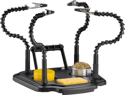 Imagen del producto de Soporte para soldadura con 4 brazos flexibles, ideal para trabajos de soldadura y manualidades delicados, incluye accesorios