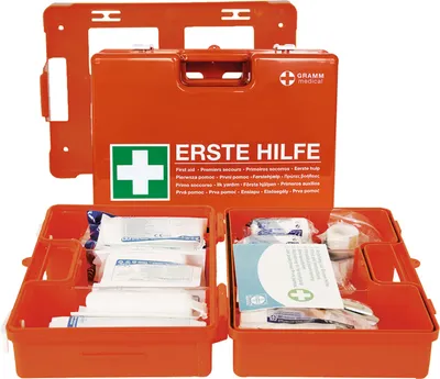Produktbild von Gramm Erste Hilfe Verbandkoffer DOMINO mit Füllung DIN 13157:2021-11 Größe