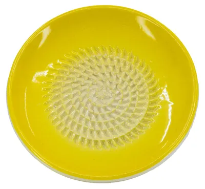 Immagine prodotto di Kaladia - Piatto da grattugia in Vetroceramica, tinta unita giallo - Diametro circa 12 cm - 804