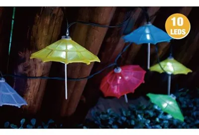 Image de Guirlande lumineuse solaire à LED Parapluie de cocktail multicolore Éclairage de fête Lumière décorative Décoration de jardin