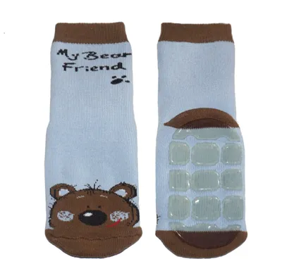 Produktbild von Kinder ABS-Socken aus Baumwolle My Bear Friend Hellblau Größe 17-18