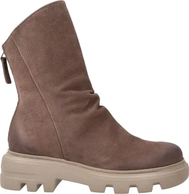 A single brown boot is shown against a white background.