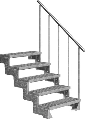 Produktbild von Dolle Außentreppe Gardentop 90-110cm Geschosshöhe mit Gitterrost 80cm breit mit Geländer