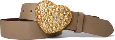 Produktbild von Ledergürtel Damen Echtleder 4 cm, Herz-Schnalle gold Strass, FRONHOFER