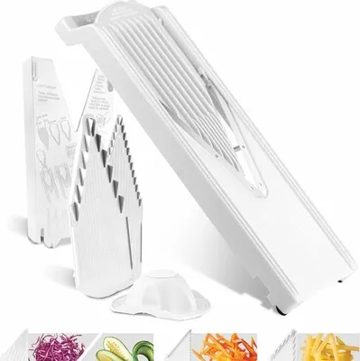 Produktbild von Börner Gemüsehobel Mandoline V3 Trendline Starter Set, Edelstahlklingen, BPA-frei, Orange