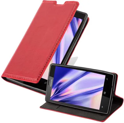 Obrázok produktu pre Cadorabo Puzdro pre Nokia Lumia 520 / 521 Ochranný kryt v červenej farbe Puzdro na mobilný telefón s magnetickým zatváraním