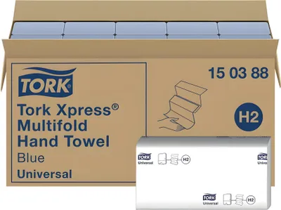 Produktbild von Tork Xpress® Multifold-Handtücher H2 , 2-lagig, 20 × 237 Tücher, blau