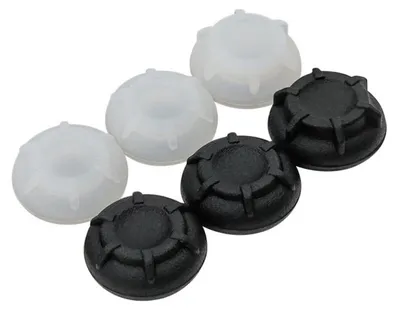 Produktbild von Für Nintendo Switch 2 Silikon 6 in 1 Joystick Schutz Kappen Set Schwarz / Weiß