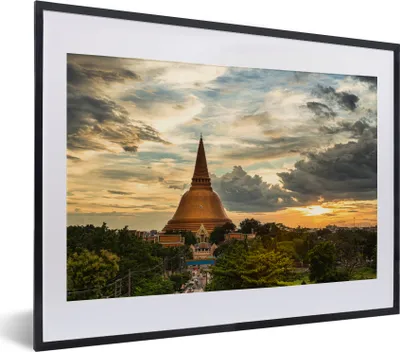 Produktbild von MuchoWow® MuchoWow® Gerahmtes Poster Thailand - Pflanzen - Sonne 40x30 cm - Poster mit zchwarzem Bilderrahmen - Bilderrahmen - Poster im Rahmen