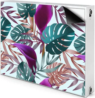 Produktbild von Magnet Heizung Verkleidung Abdeckung Heizung Heizkörperabdeckung 80x60 cm  - Tropisch, Blätter