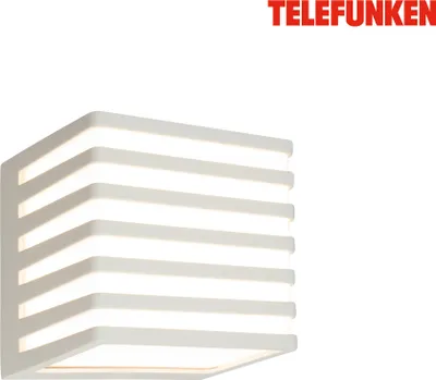 Image de Telefunken LED Lampe murale, protection contre les éclaboussures et la poussière, on/off, gris clair, dimensions : 11 x 11 x 11 cm