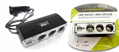 Produktbild von KFZ Zigarettenanzünder Verteiler mit USB und 3 Buchsen