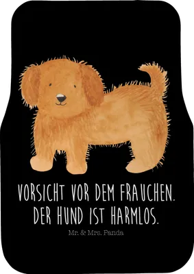 Produktbild von Mr. & Mrs. Panda Fußmatte Fürs Auto Hund Flauschig - Schwarz - Geschenk, PKW, Sprüche, Hunde, Autoteppich, Automatte, Frauchen, Niedlich