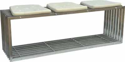 Immagine prodotto di DanDiBo panca da giardino in acciaio inox metallo resistente alle intemperie solido 150 cm panca da giardino 96429 panca da parco panca a doghe