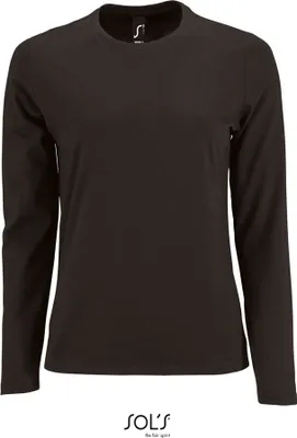 Immagine prodotto di SOLs 02075 | Maglietta donna manica lunga Imperial - Colore: Nero profondo - Taglia: M