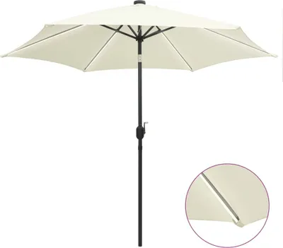 Productafbeelding van Maison Exclusive - Parasol met LED-verlichting en aluminium mast, 300 cm, zandwit