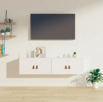 Obrázek produktu pro The Living Store Nástěnné skříňky 2 ks. Bílé 60x30x30 cm z masivního borovicového dřeva