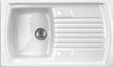 Produktbild von Keramisches 1-Kammer-Spülbecken mit Abtropffläche ZCL_611N 5908212037829