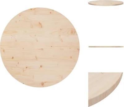 Immagine prodotto di vidaXL Piano da tavolo Ø80x2,5 cm in legno di pino massiccio - Piani da tavolo