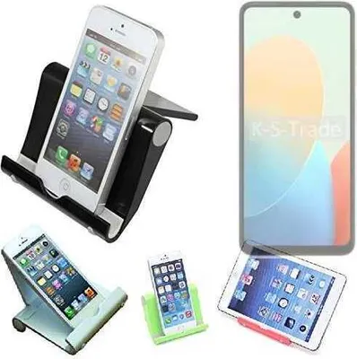 Produktbild von K-S-Trade Handy-Ständer kompatibel mit Tecno Pop 8 faltbarer Tischständer Smartphone Tablet Halterung Reise