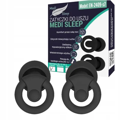 Zdjęcie produktu dla Zatyczki do uszu stopery do spania Medi Sleep rozmiar XS / S / M / L czarne