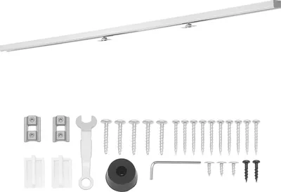 Produktbild von SucceBuy Schiebetürbeschlag-Set 1746 mm, Schiebetürschiene mit Soft-Close-Funktion für leises und sanftes Gleiten, Schiebetürsystem für Einzeltüren (25–45 mm Dicke / 914 mm Breite), gefertigt aus Aluminiumlegierung