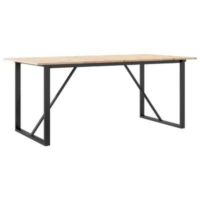 Obrázok produktu pre vidaXL Jedálenský stôl O-rám 180x90x75 cm z masívnej borovice a ocele