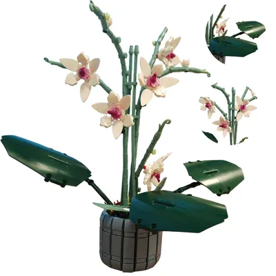 Image de Lebula, ensemble de construction "Fleurs", orchidée en pot, 728 pièces.