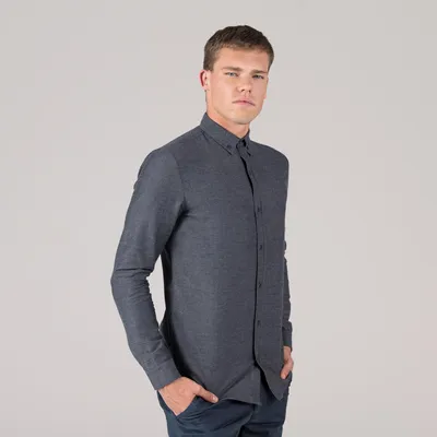 Produktbild von Herren-Flanellhemd „Pharren“ in Graphite von Living Crafts