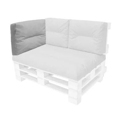 Zdjęcie produktu dla Poduszka na plecy Flora 59x45 cm do mebli z palet - wodoodporna i odporna na promieniowanie UV, kolor popielaty