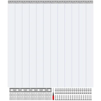 Immagine prodotto di Tenda a strisce VEVOR, 243 cm di altezza x 182 cm di larghezza, 0,2 cm di spessore, 12 pezzi tenda per porte a strisce in PVC trasparente, tenda per congelatori, strisce per porte in plastica, con sovrapposizione del 50%