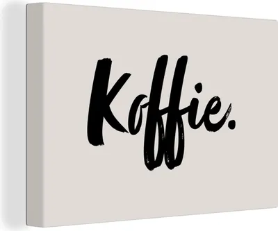 Obrázok produktu pre OneMillionCanvasses® - Obrazy na plátne - 140x90 cm, Káva - Taupe - Citát, Nástenná umelecká tlač Nástenná dekorácia - Fotografia na plátne - Obraz na drevenom ráme