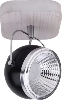Produktbild von LED Spot BALL WOOD 1-flammig 5,5W 3000K GU10 chrom Eiche weiß schwarz