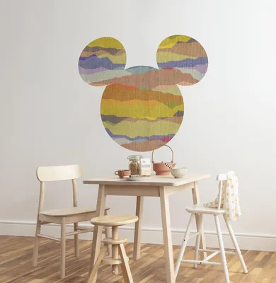 Produktbild von Komar Vlies Fototapete rund und selbstklebend "Mickey Head" - Größe: 127 x 127 cm (Breite x Höhe) - 1 Stück