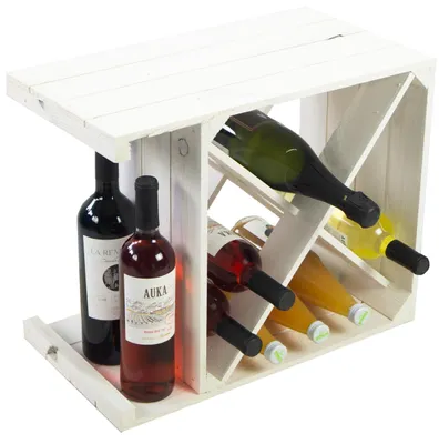 Produktbild von Weinregal Serie X, weiß, für die geordnete Flaschenaufbewahrung, 50x40x27cm (HBT)