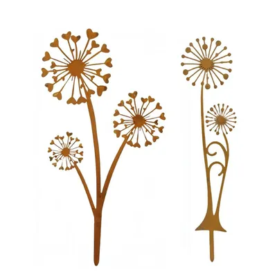 Produktbild von Gartenstecker Set mit Rostdeko Pusteblume, Wetterfeste Cortenstahl Gartendeko für Balkon, Blumentöpfe und Herbstdekoration