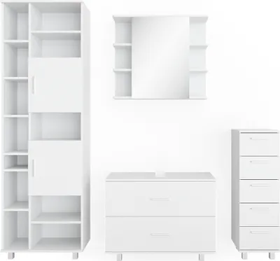 Immagine prodotto di Set mobili bagno Vicco Ilias Bianco 4 parti, Model 34648